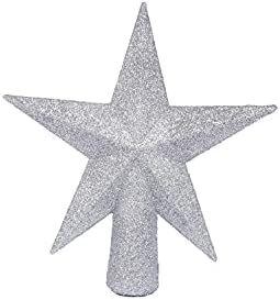 Yycraft Glitter Star Tree Topper božićni ukras-6 inča, srebro