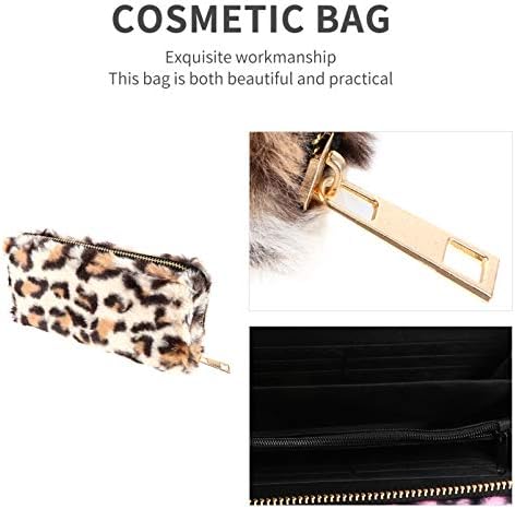 Kesyoo leopard novčić plišani pU blish pU prijenosna torbica s patentnim zatvaračem kozmetička torba za žene djevojke šminke