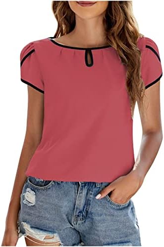 Ženske košulje Osvjesne ležerne kratke rukave Čvrste boje vrhovi ljetni okrugli vrat šupljine majice pulover bluze