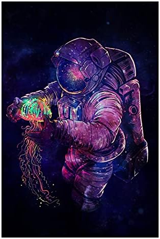 ZenSh, Spaceman Poster Outer Universe Starlight Wall Art Printins Cool Planet Dekorativne slike za Boys Room, bez okvira