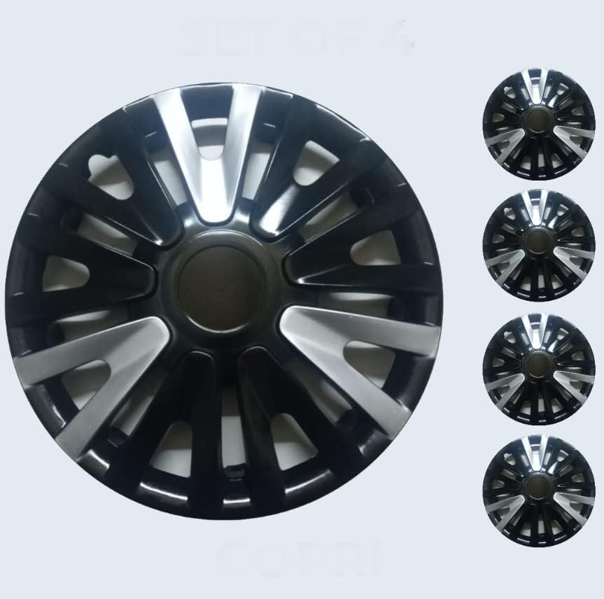 Copri set od 4 kotača s 13-inčnim srebrno-crnim hubcap snimka
