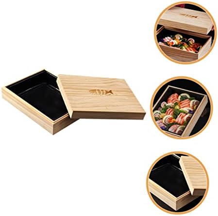 Zerodeko 1 set japanskih sastojaka drvena kutija za jednokratnu upotrebu Kontejneri za jednokratnu upotrebu s poklopcima