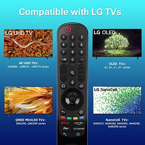 GVirtue Voice Udaljeni An-MR21GA za 2021. LG-Magic-Remote, zamjena za LG UHD OLED QNEND Nanocell 4K 8K Smart TV, s pokazivačem
