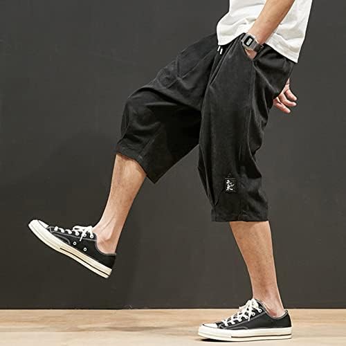 HDDK muške hlače Capris Japanski stil plus veličina labavih casual hlača Summer ispod koljena elastično crtanje trkača kratke