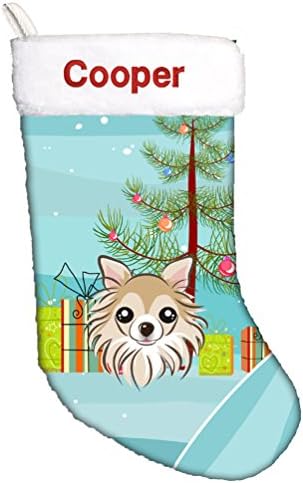 Caroline's blaga bb1623cSemb božićno drvce i chihuahua personalizirana božićna čarapa, kamin viseće čarape božićna sezona