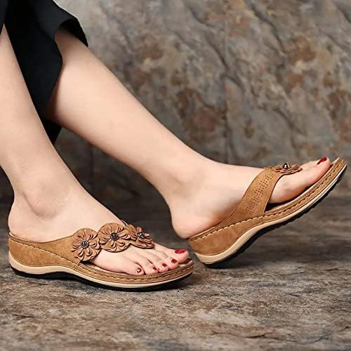 papuče za žene; modne sandale na klin s cvjetnim uzorkom; ljetne ortopedske japanke sa supinatorom; japanke sandale
