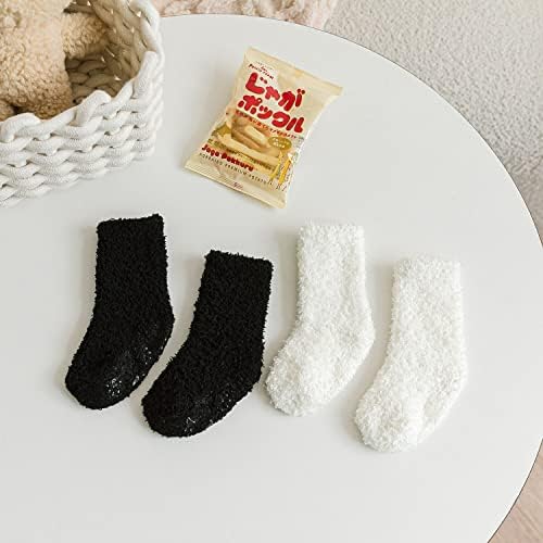 Ninecoo Baby Anti Skid Ugodne čarape, debele tople meke novorođenčadi Grippy Fluffy čarape, mališani Fuzzy Kids Dječak Dječak