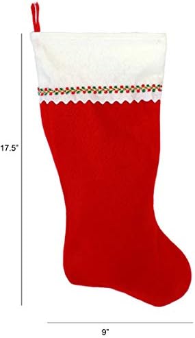 Monogrammed me izvezena početna božićna čarapa, crveno -bijeli filc, početni c