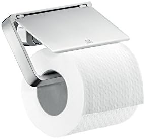 Držač za toaletni papir Axor s poklopcem Easy Instalirajte 5-inčni moderni pribor u brušenom nikla, 42836820