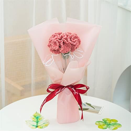 ; Ručno kukičana pređa ružičasti karanfil buket umjetnog cvijeća za ukrašavanje kućnog vrtnog dekora