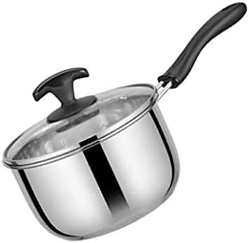 Metalni lonac za kuhanje od nehrđajućeg čelika s jednom ručkom, lonac za juhu sa staklenim poklopcem, mini lonac srebrne