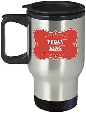 Veganski kralj putnička šalica, smiješna veganska putnička šalica, vegetarijananska putnička šalica, veganske ideje za poklone