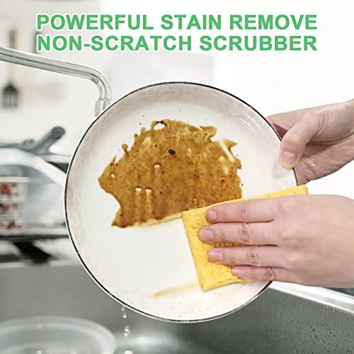 Kuhinjske spužve 12 komada-prešane celulozne spužve za čišćenje od prirodne spužve bez ogrebotina za pranje posuđa, čišćenje