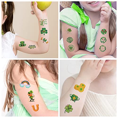 St. Patricks Dan blistave tetovaže za djecu, Dan sveti Patricks Pribor Shamrock Leprechauns Privremene naljepnice za tetovaže