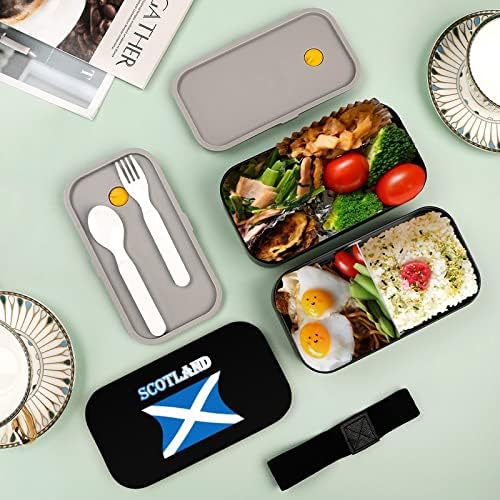Škotska zastava dvoslojni kutija za ručak Bento s priborom Set Set Stackable Spremnik za ručak Uključuje 2 spremnika