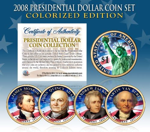 2008. Predsjednički od 1 dolara obojeni predsjednik 4-kona Set kompletan s kapsulama