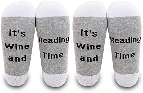 Levlo vino i čitanje ljubitelji pokloni darovi su vino i čitanje čarapa čitača čarapa za ljubitelje vina darovi