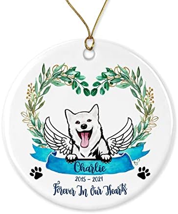 Spomen na psa Shiba Inu, poklon za gubitak psa, 2, personalizirani ukras za uspomenu na štene, ukras zauvijek u našim srcima,