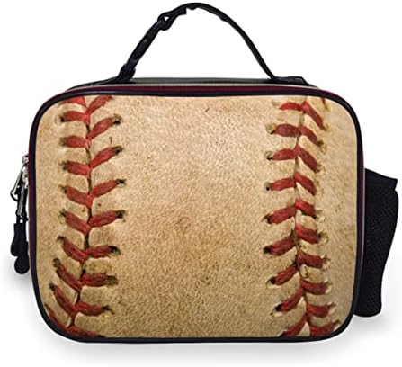 Baseball torba za ručak za odrasle i djecu, Prijenosna za ured, školu i piknik na otvorenom, prijenosna prijenosna kožna