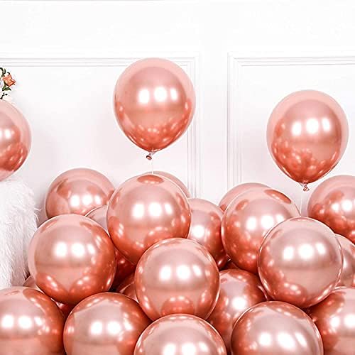 Baloni od ružičastog zlata, metalni baloni od ružičastog zlata, baloni od ružičastog zlata s metalnim kromom, 12-inčni baloni