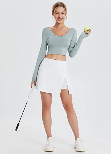 Baleaf ženske golf suknje tenisice s visokim strukom s proreznim atletskim suknjom s kratkim hlačama i džepovima s patentnim