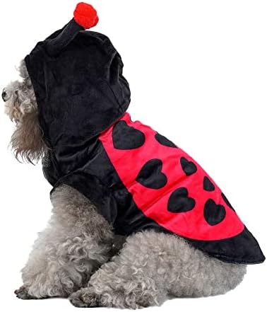 Yoption Dog Cat Ladybug kostimi, kućni ljubimci Halloween božićna kosplay haljina kapuljača Smiješne odjeće odjeće za psiće