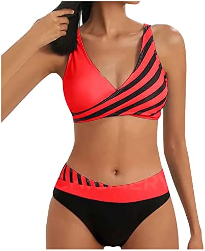 Ženski dvodijelni bikini sets set s visokim strukom Spagetti kaiševi kupaći kostimi za cross potkoljenice za plažnu odjeću