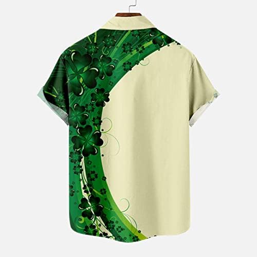 Muški St.Patrick's Day majica irski Shamrock majica Havajski gumb up majice povremene majice s djetelinom kratkih rukava