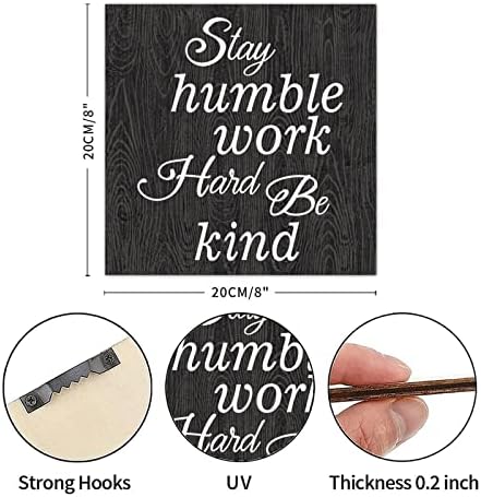 Drveni tiskani natpis s govorom da ostane ponizan radi naporno budite ljubazni drveni blok ploča Biblija Citirajte Wood znak