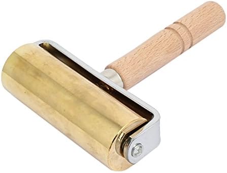 Aexit Leathercraft Wooden Leadey Chithercraft ručka kožna prešana koturica Metal Metal Roll 100 mm pribor za kožu kožu zlatni