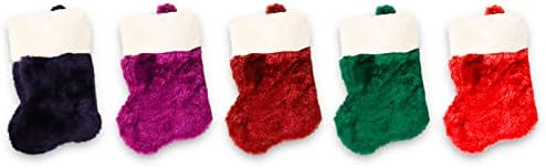 Mini božićne čarape Set od 15 deluxe malih mekih šljokica za odmor za obiteljsko dijete crveno zeleno plavo božićne čarape