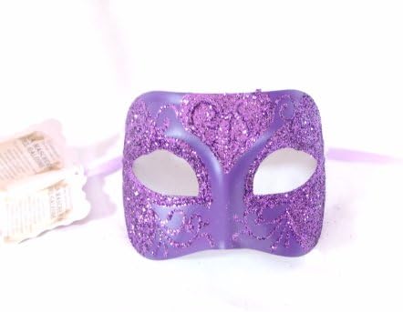 Purple Glitter Colombina Lara Venetian Masquerade maska