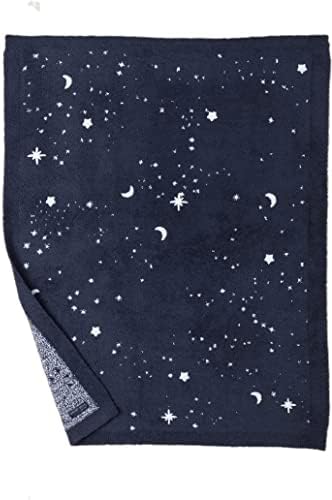 Bosonogi snovi ugodni zvjezdani pokrivač, dječji pokrivač, stilska deka za bebe, kolica-deka-30 ”x40, indigo