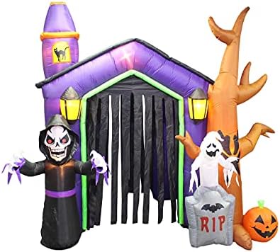 Dva Halloween i Birthday Party Dekoracija, uključuje 8,5 stopala na napuhavanje, dvorac u progonu s kosturom duhom stabla