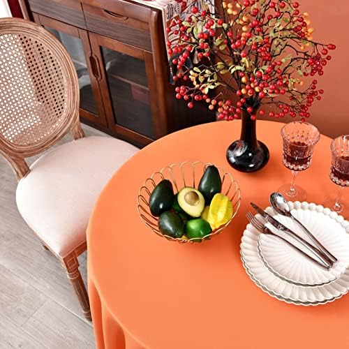 48 + 60 okrugli narančasti poliesterski stolnjaci-pokrivač za stol od izdržljive perive poliesterske tkanine bez bora za