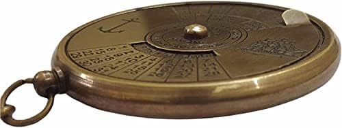 Antiqueara 2inch Antique Mesing 100 godina trajnog kalendara s privjesom za svjetski malog ljupkog poklon kering džep džep