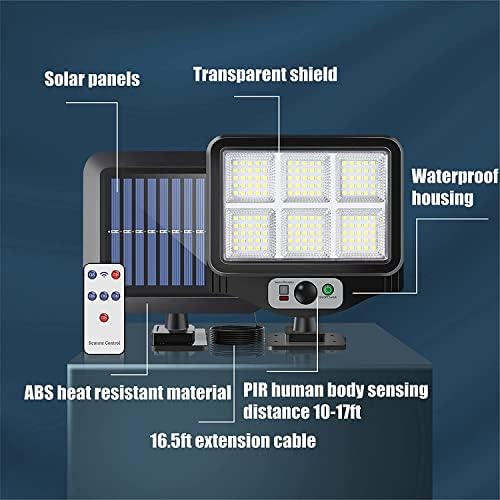 Kingthai solarna vanjska svjetla senzor pokreta, 150 svijetlih LED ožičenih sigurnosnih svjetala za solarno napajanje s daljinskim
