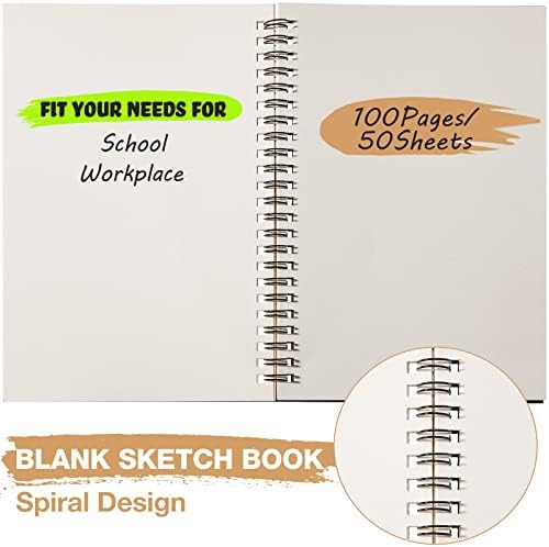 20 PCS prazna spiralna bilježnica časopis A5 meka naslovnica Unsined Skitchbooks Blank Skič Book Pad Memo Notepad Sketchbook