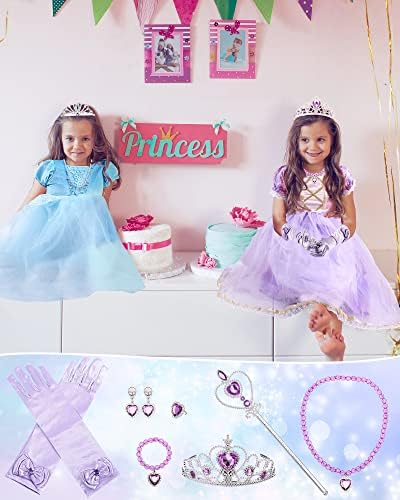 2-dijelni set princeza haljina za djevojčice plava ljubičasta dječja rođendanska haljina za princezu