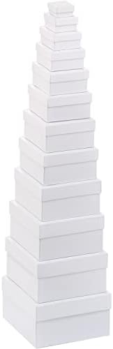 Bijele obične zanatske kutije za slaganje ukrašavanja boje i odvajanja