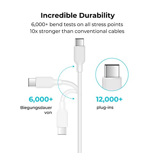 Pitaka USB C kabel [3.3ft] Ojačani tip C za tip C kabela za punjenje i prijenos podataka, kompatibilan sa Samsung Galaxy