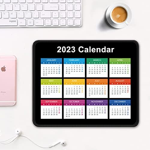 Auhoahsil Mouse Pad, Square 2023 kalendar protiv klizanja gumenog mousepad-a s zašivanim rubovima za uredske igre za prijenosno