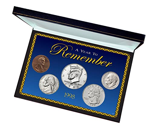 1998. godina za pamćenje rođendanske godišnjice US Penny, Nickel, Dime, Quarter, Polu dolara set kutija