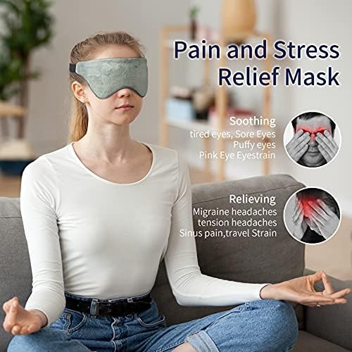 Gospodin Sandman Maska za oči za spavanje za spavanje migrene, hladna vruća terapija za komprimiranje Ultra-fine staklene