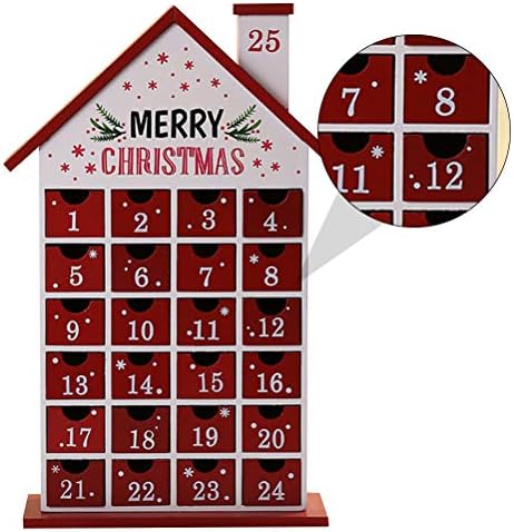 1pcs adventski kalendar odbrojavanje kuća drveni ukras za kuću kutija za slatkiše Božićni ukrasi