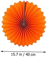 Toyvian 6pcs papir ventilator cvijet narančastog dekor Halloween Fans Decoration Papir Decors Decors Paper Orange Origami