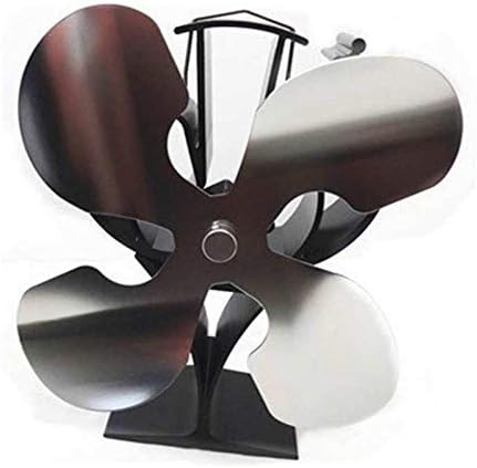 ; Srebrni ventilator s 4 lopatice za peć na toplinski pogon, plamenik na drva, ekološki prihvatljiv tihi ventilator za kamin,