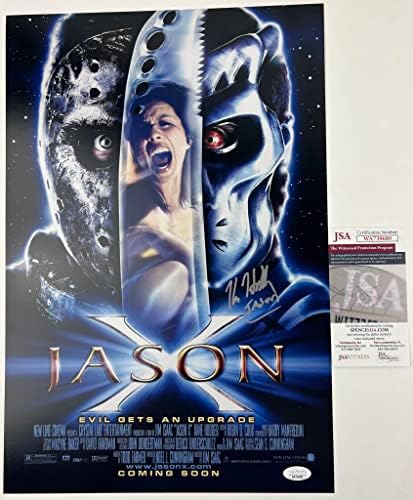 Kane Hodder potpisao je plakat 12x18 Petak 13. dio X 10 Jason Voorhees Autogram JSA svjedok