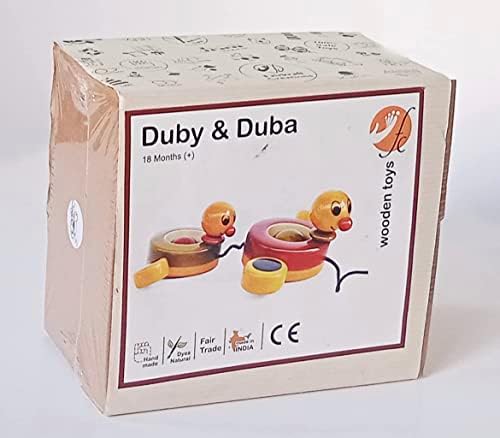 Duby & Duba je ručno izrađena drvena igračka za vuču koja se sastoji od par patki. za malu djecu dob12 - mjeseci i gore