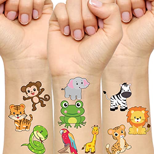 Privremene tetovaže životinja za djecu za djecu Safari Tattoo 60pcs